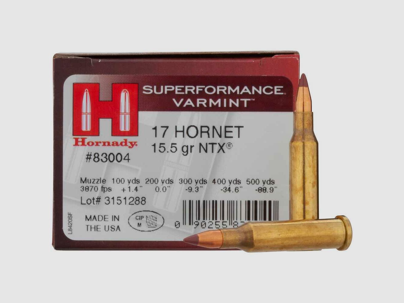 .17 Hornet NTX Lead-free 1.0g/15.5grs. Hornady