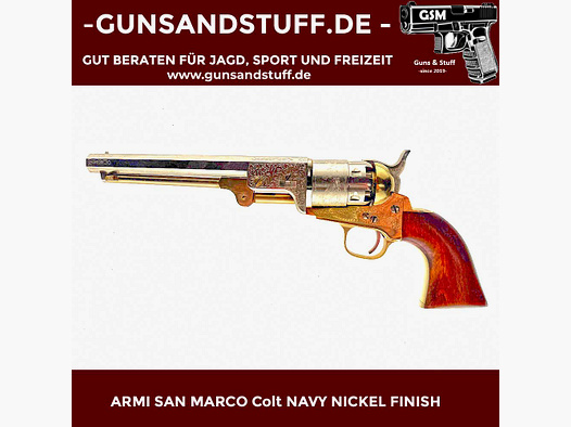 ARMI SAN MARCO COLT NAVY .44 (CZARNY PROCH) NIKLOWE WYKOŃCZENIE