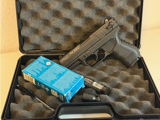 Schreckschuss-Gaspistole Walther PK 380 Stahlverschluss mit Set 
