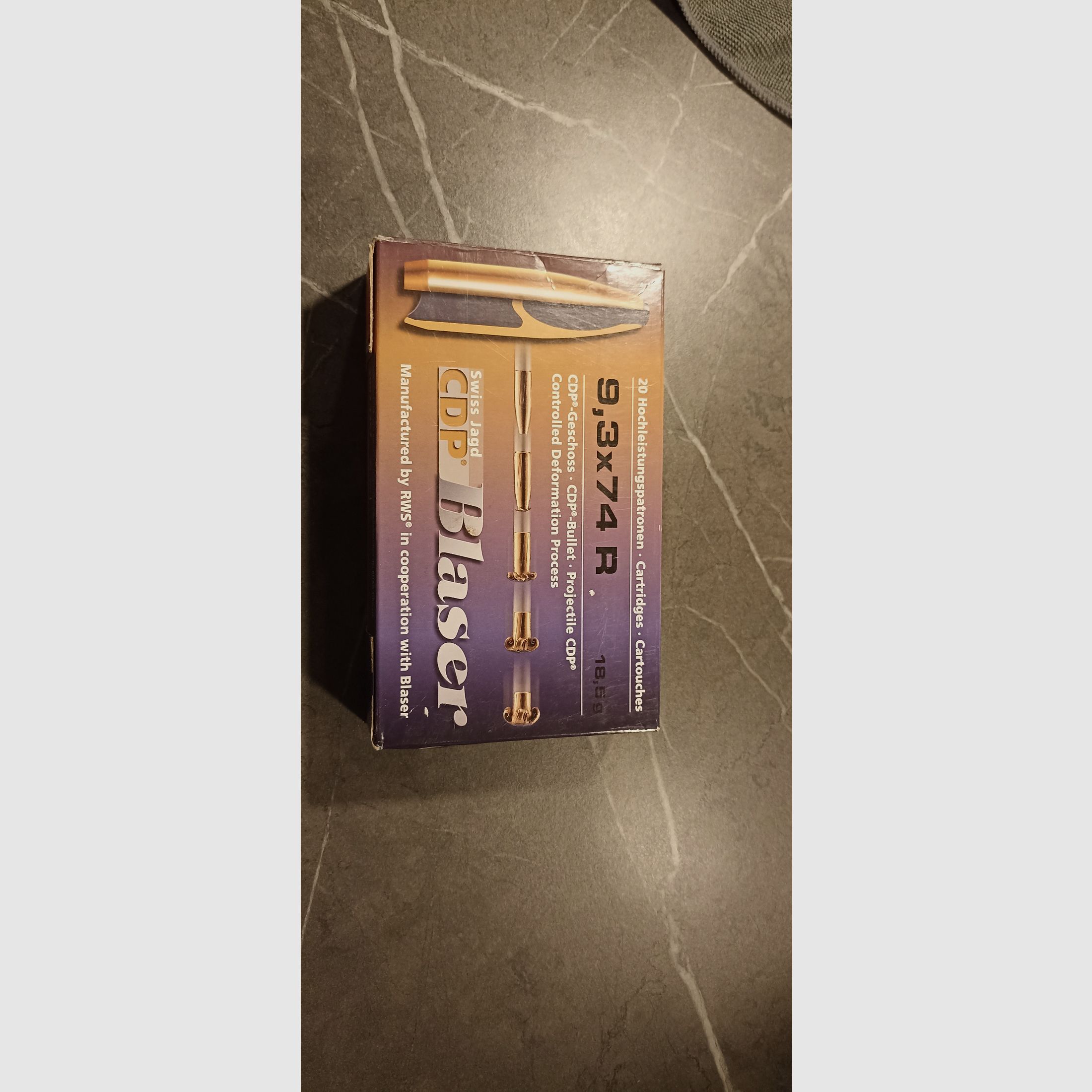 9,3x74R Munition Blaser CDP 20 Patronen