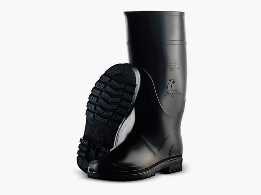 Czarne gumowe buty z wysoką cholewką