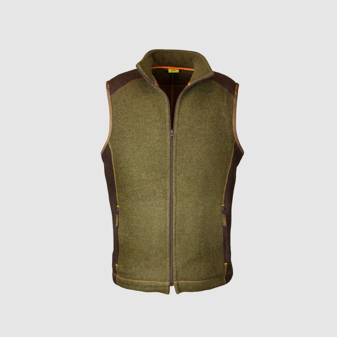 Loden fleece vest "Hainrich", Green/Brown