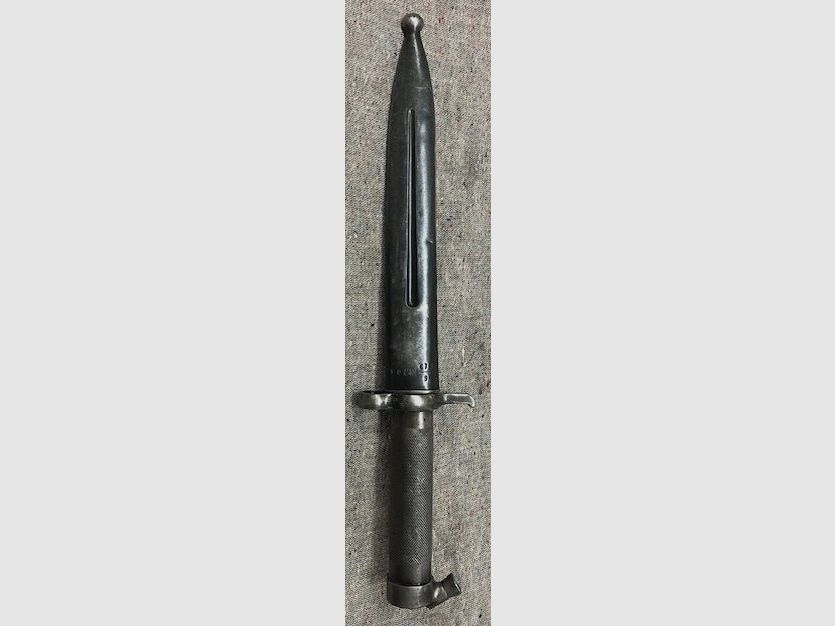 Schwedisches Bajonett Modell 1896 für den Schwedenmauser. Der Hersteller ist die Firma E.J.A.B. - Eskilstuna Jernolegets Aktion Bolaget in Eskilstuna / Schweden.