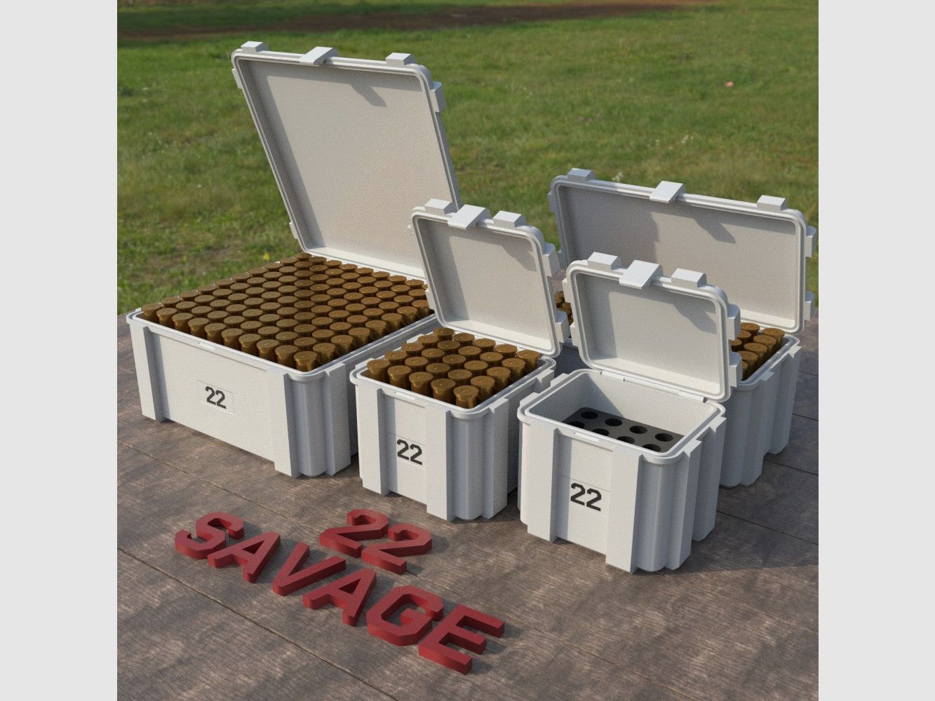 Filamelt Munitionsbox / Ammo Box .22 Savage – Patronenbox ‘Klappdeckel’ – 20 / 25 / 50 / 100 Runden