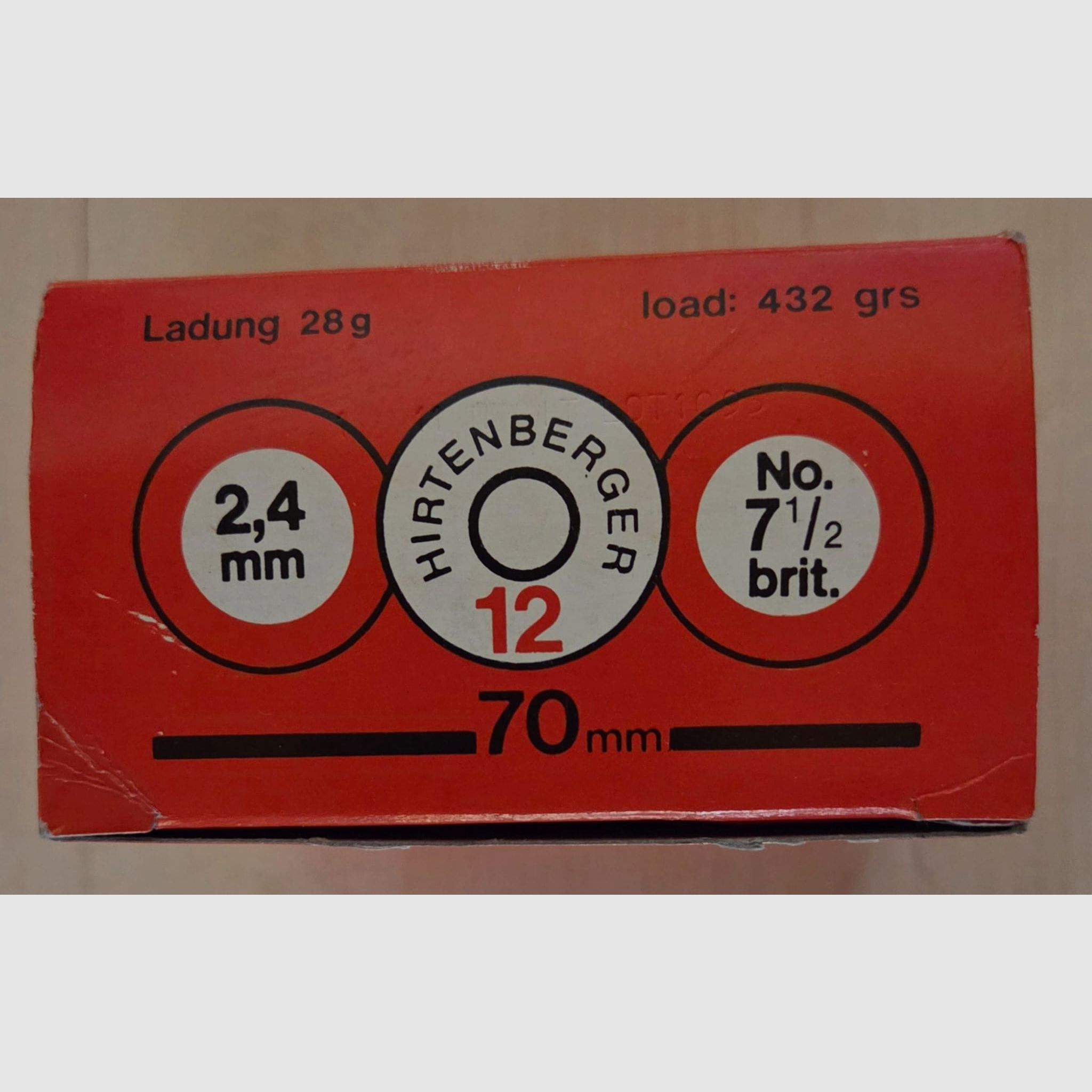 Hirtenberger TRAP Munition  2,4mm 28gr.  Blei