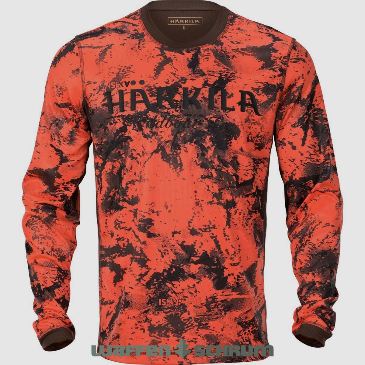 Härkila Langarmshirt Wildboar Pro  Orange Blaze-Shadow brown