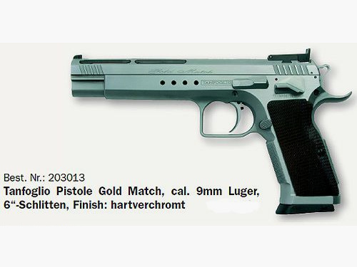 Tanfoglio Mod. Gold Match, 6 pollici, cromo duro