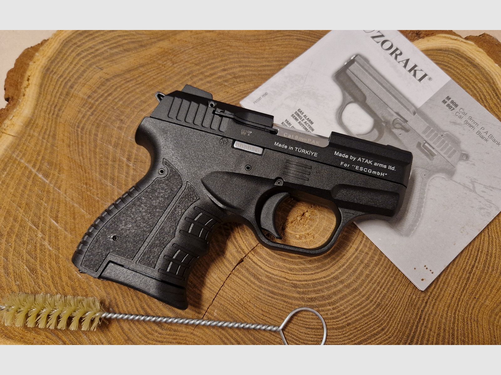 Zoraki 906, alte PTB 946 Schwarz/Chrom Kal. 9mm PAK Pistole Schreckschus komplett OVP