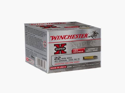 Balles Winchester Super-X Rimfire Jacket Hollow Point - Cal. 22 WMR