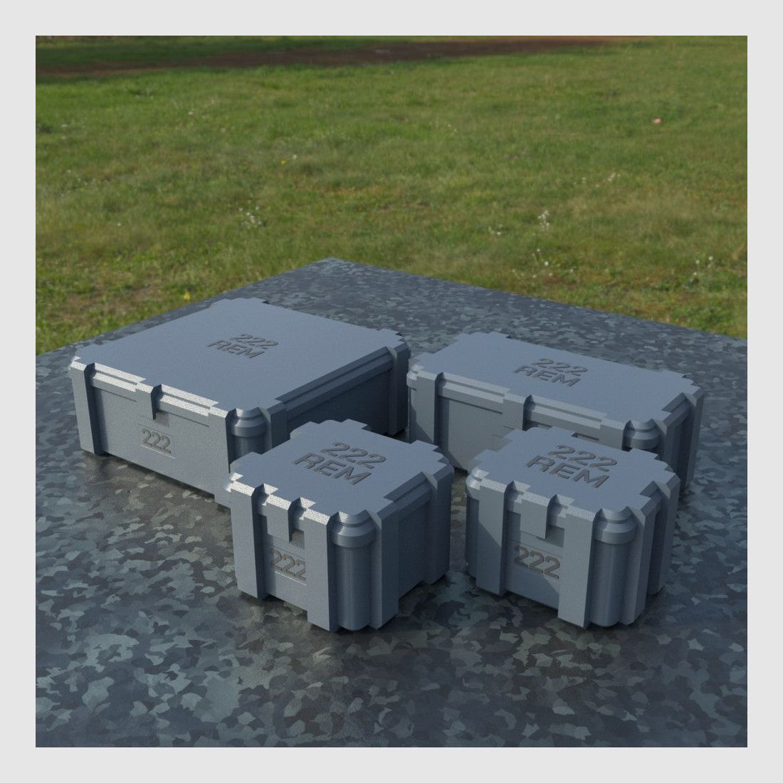 Boîte à munitions Filamelt / .222 REM / 'couvercle rabattable' / boîte à cartouches, boîte à munitions