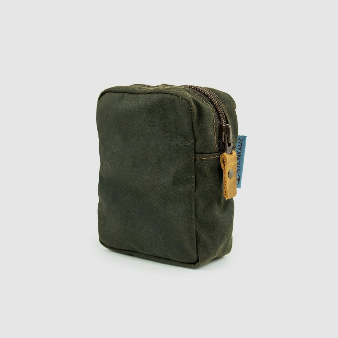 Modulus Reißverschlusstasche, Waxed Cotton, klein, Oliv