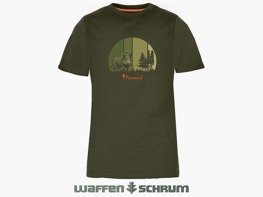 Pinewood T-Shirt Wild Boar W Olive
