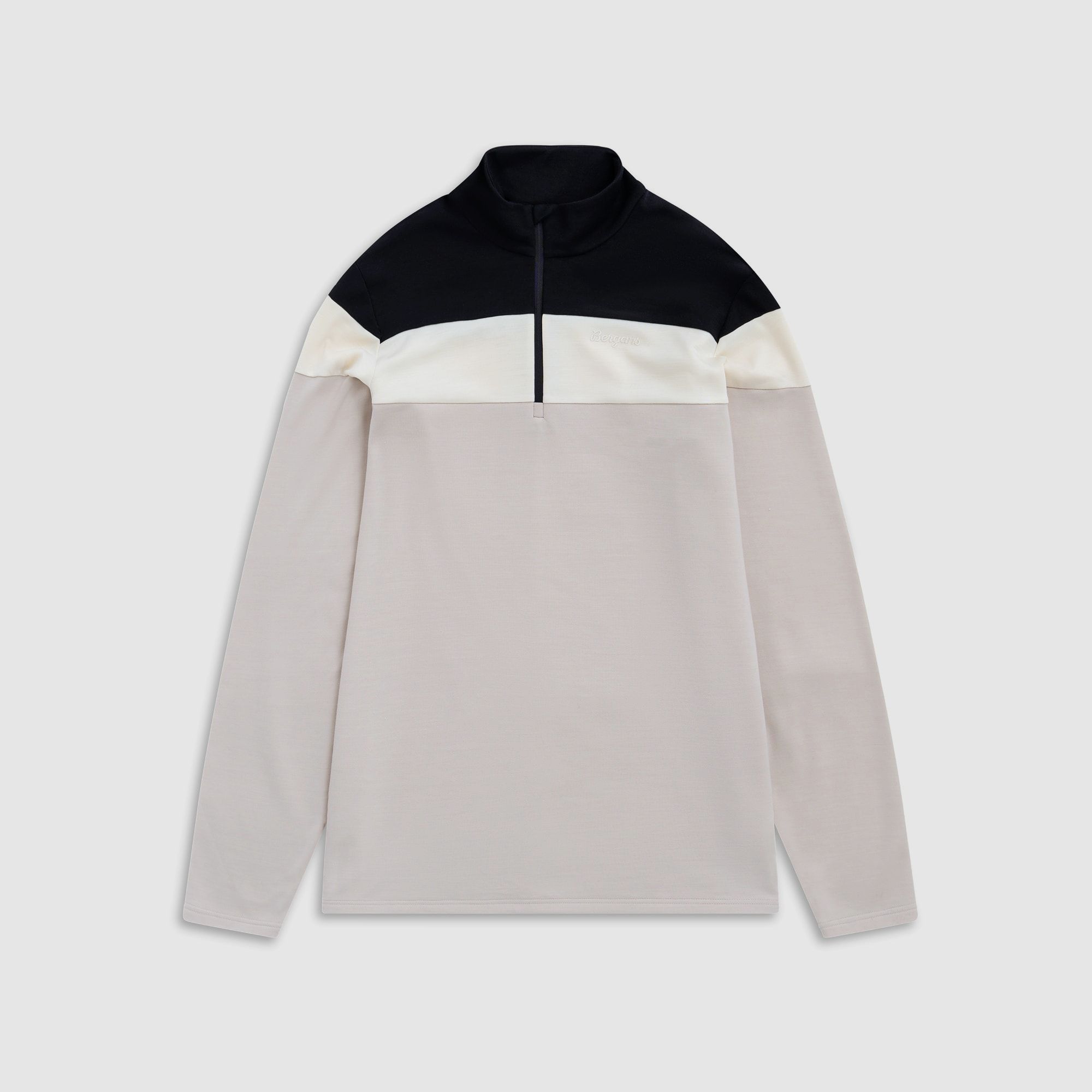 Bergans Uldal Half-Zip Wool Sweater Men Bone White/Black M