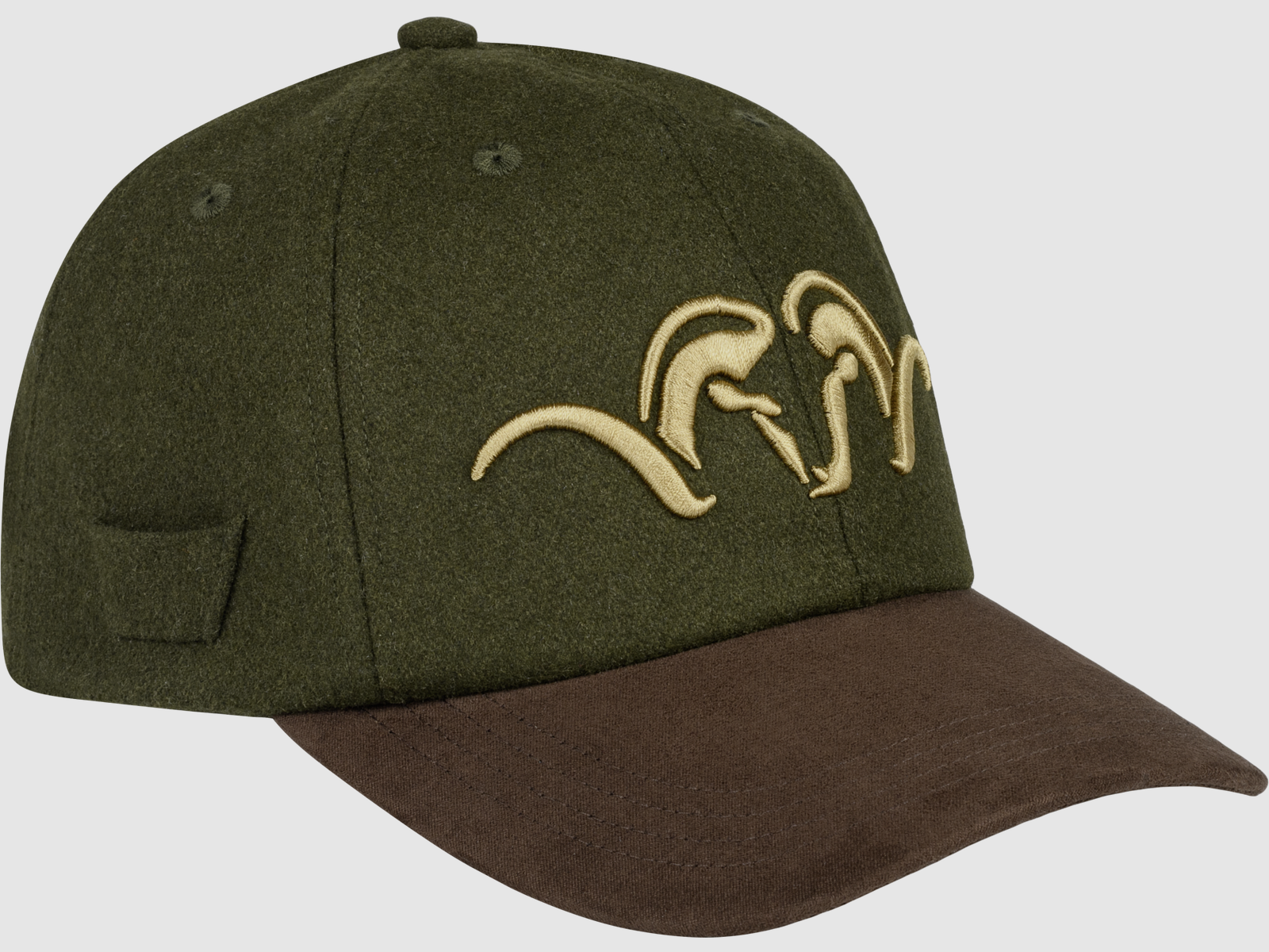 Blaser casquette en feutre et suède olive foncé/marron foncé, image 3 sur 4