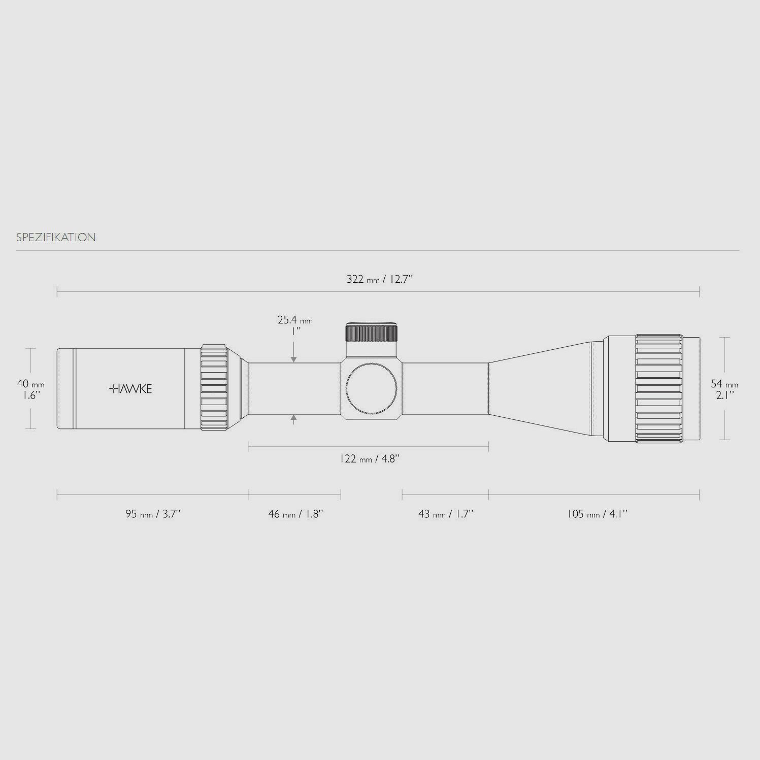 HAWKE 14122 Zielfernrohr Vantage 3-9x40 AO mit 30/30 Duplex Absehen Wasserdicht