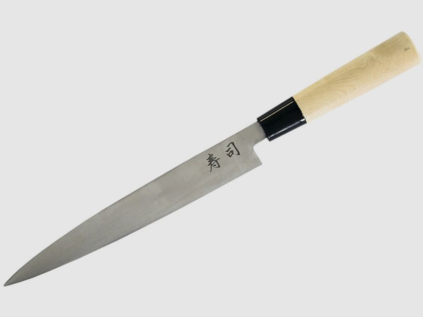 Sashimi knife, wooden box