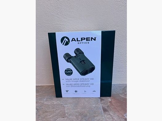 Prismáticos ALPEN OPTICS Apex Steady 14×42 HD con estabilización de imagen.