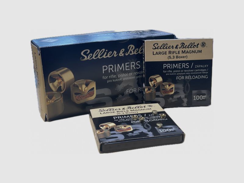 SELLIER & BELLOT CAPSULAS - RIFLE MAGNUM GRANDE 5,3 - BOXER - 1000 PIEZAS
