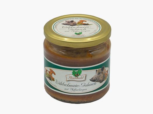 Heidewild Wildschwein-Gulasch mit Pfifferlingen