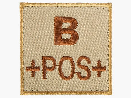 A10 Equipment Blutgruppenpatch Blutgruppe B positiv sand