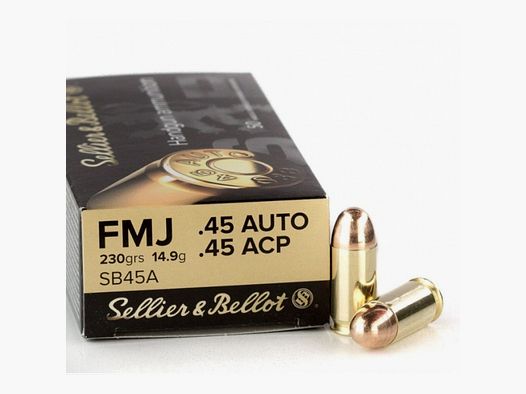 Sellier & Bellot 45 ACP 230gr FMJ 50 stuks