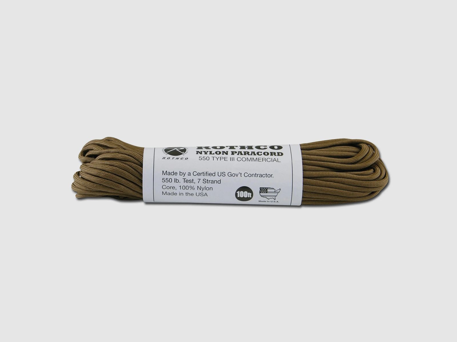 Rothco Rothco Fallschirmleine Nylon Type III 550 LB coyote