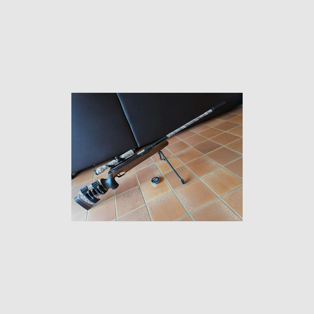 Luftgewehr Feinwerkbau,Zielfernrohr,Zweibein,Waffentasche,Schalldämpfer,4,5 mm Diabolo