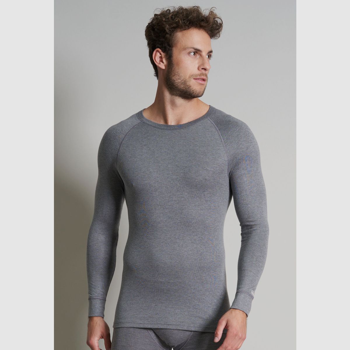 CECEBA Thermo Sport 1/1 Arm Shirt Grau Dunkel Melange