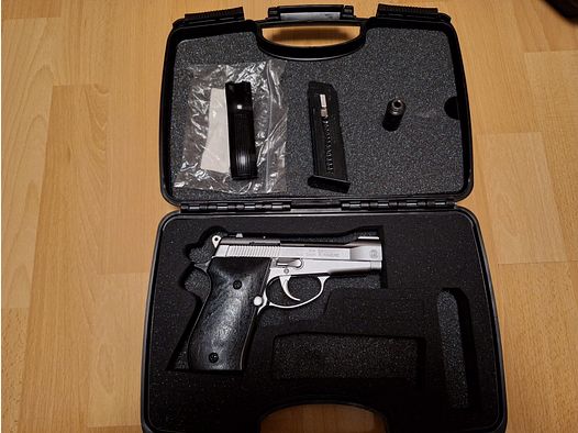 Weihrauch HW 94 Schreckschuss Pistole vernickelt in 9mm R.K. PTB 695