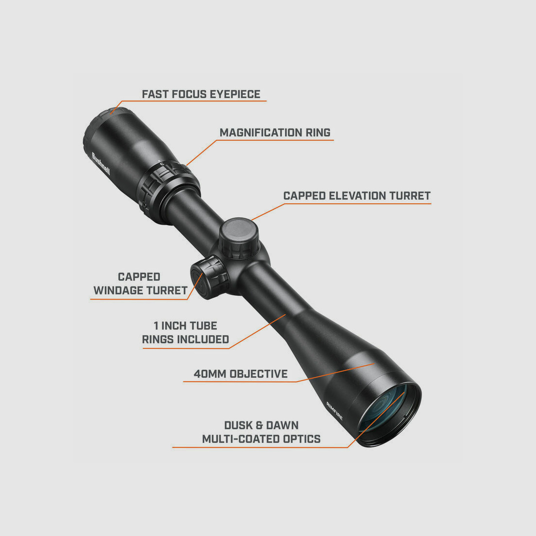 Bushnell	 Bushnell Rimfire 3-9x40 Abs. DZ22