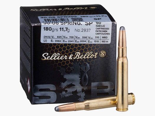S&B Rifle Cartridge Cal. .30-06 Soft Point 180 grs. 11.7g