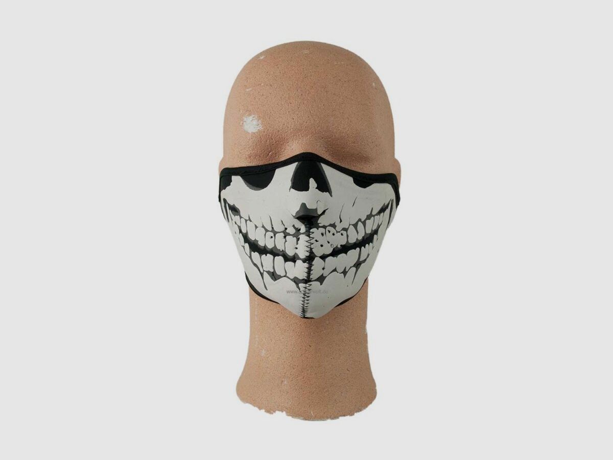 Gesichtsschutz-Maske Neopren Totenkopf schwarz