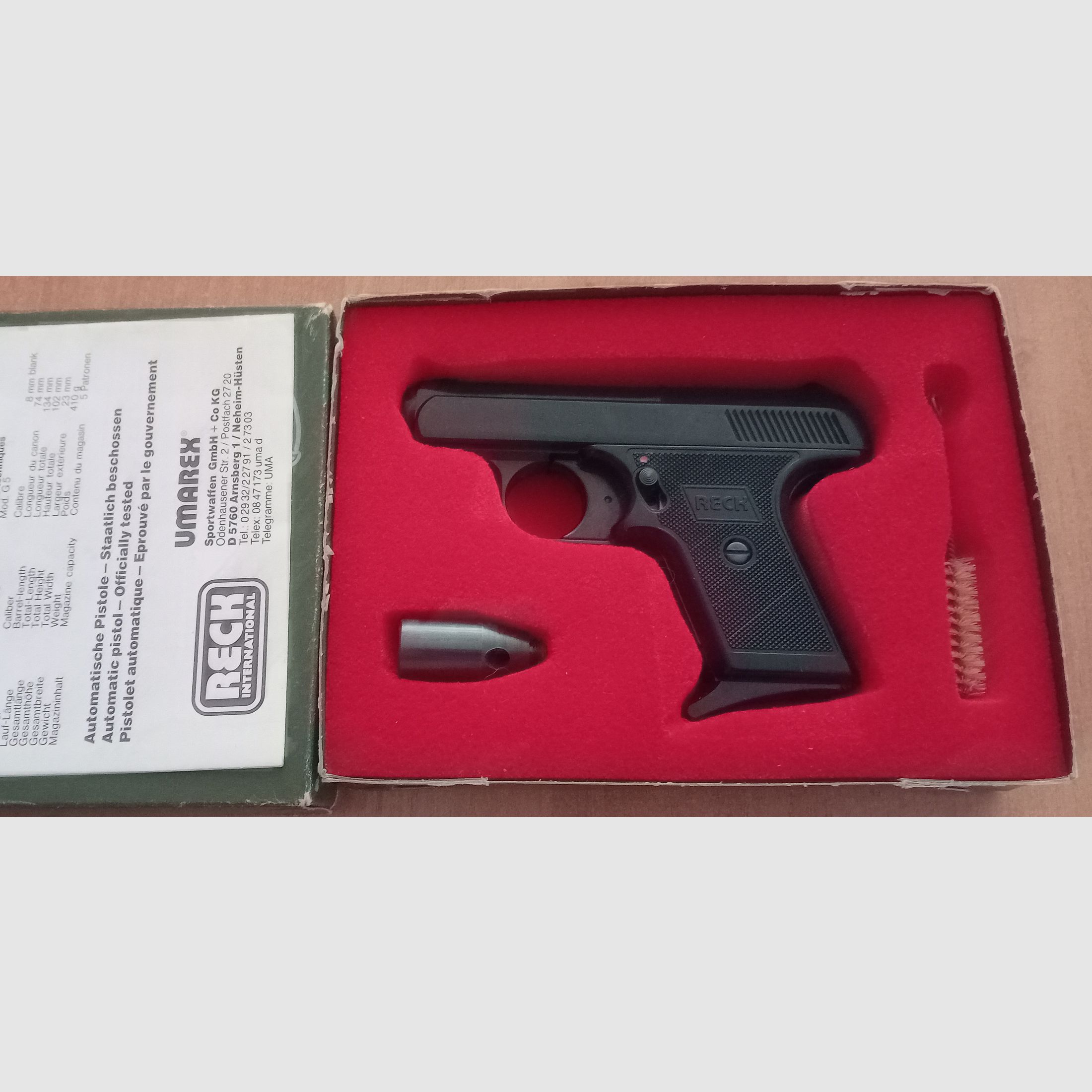 Reck Protector G5 in cal. 8 mm blank/ First PTB 12 with packaging!