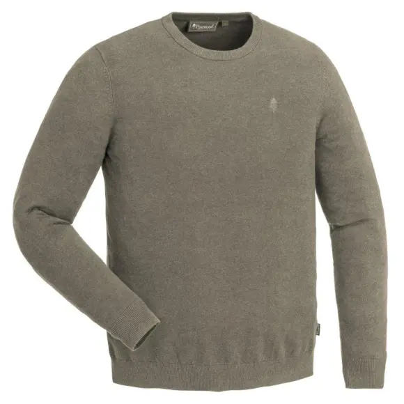Rundhals-Pullover Baumwolle Beige Värnamo Pinewood