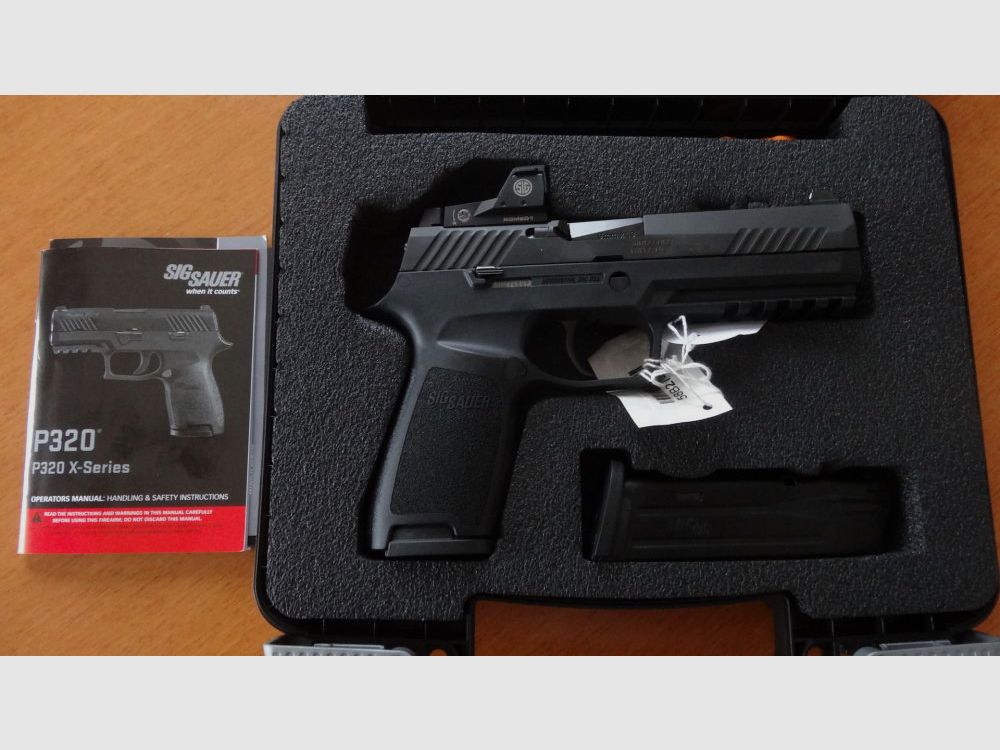 Sig Sauer SL-PISTOOL: SIG SAUER P320 RX VOLLEDIGE MAAT MET ROMEO1 KAL. 9MM LUGER