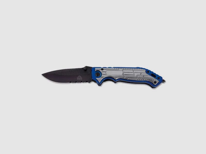 PUMA TEC Einhandmesser, blau/silber