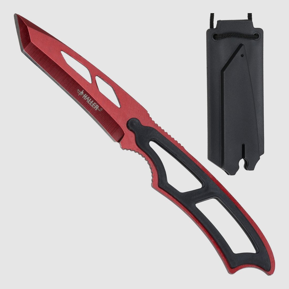 Neck Knife red anodized blade §42a compliant legal carry