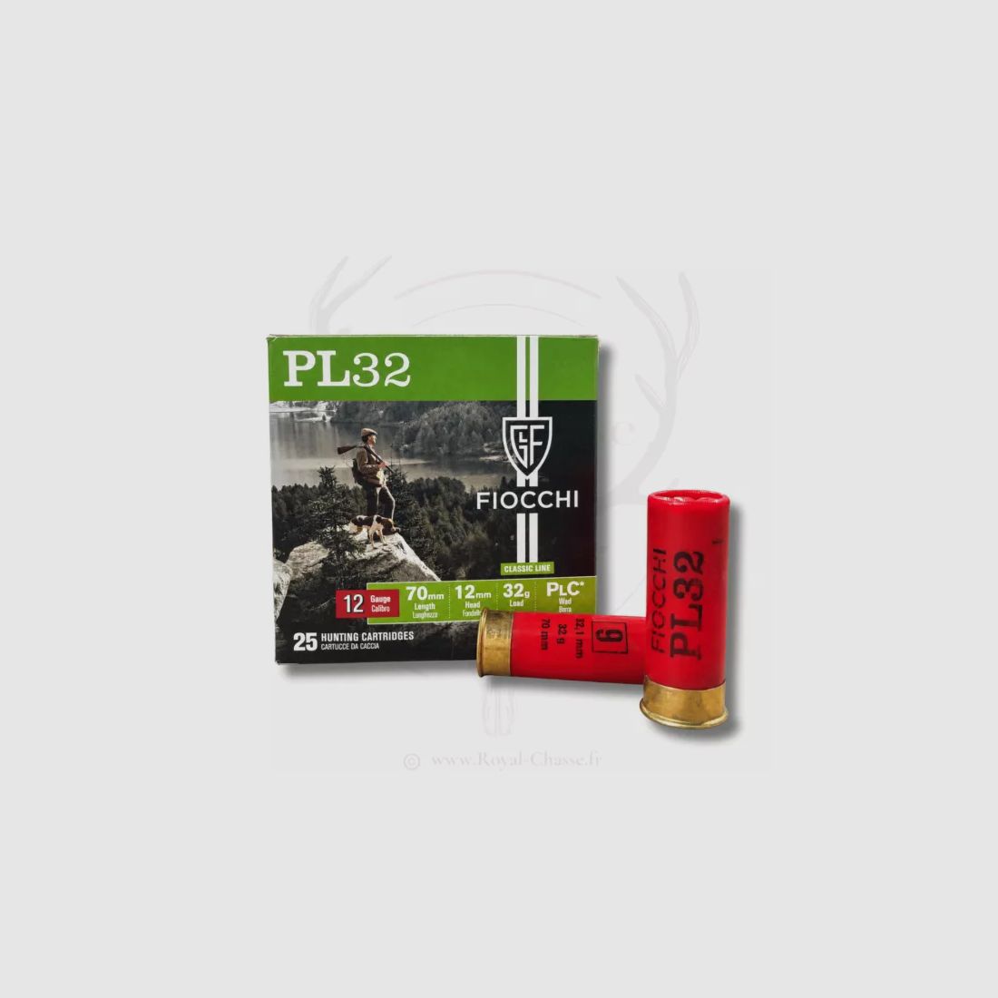 25 Patronen PL32 Kal.12 32G BJ FIOCCHI