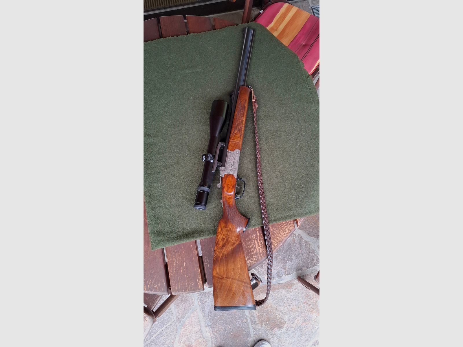 Bockbüchsflinte von Blaser mit Zielfernrohr