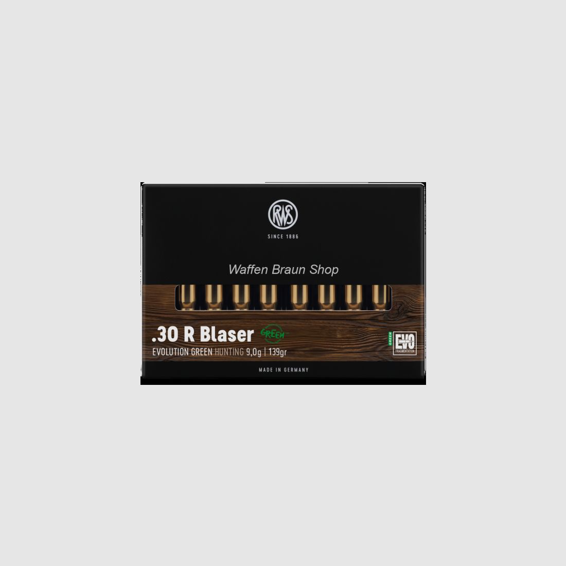 RWS .30 R Blaser Evolution Green Hunting 9,0g/139 grs 20 Stück