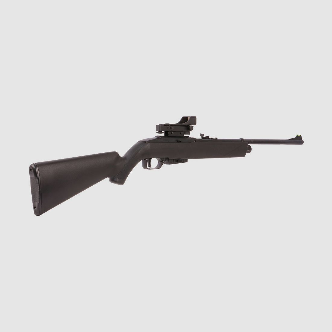 CO2 Luftgewehr Crosman 1077 Repeat Air Kunststoffschaft schwarz Kaliber 4,5 mm Diabolo (P18) + Red Dot Diabolos Zielscheiben CO2 Kapseln