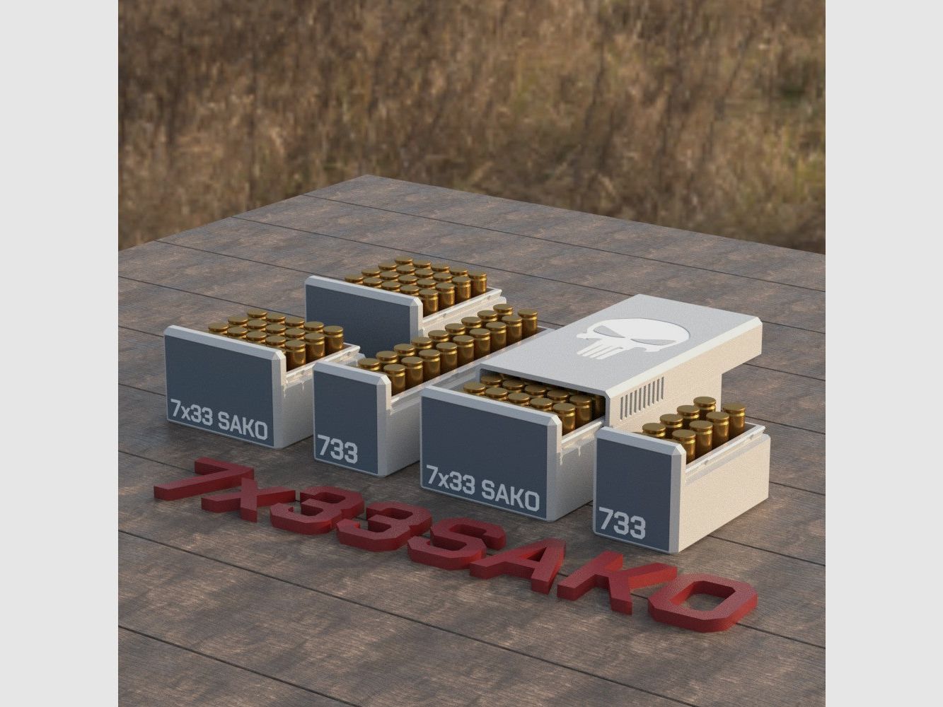 Filamelt ammunition box / Ammo Box 7x33mm Sako - cartridge box for 50 rounds, Made in Germany