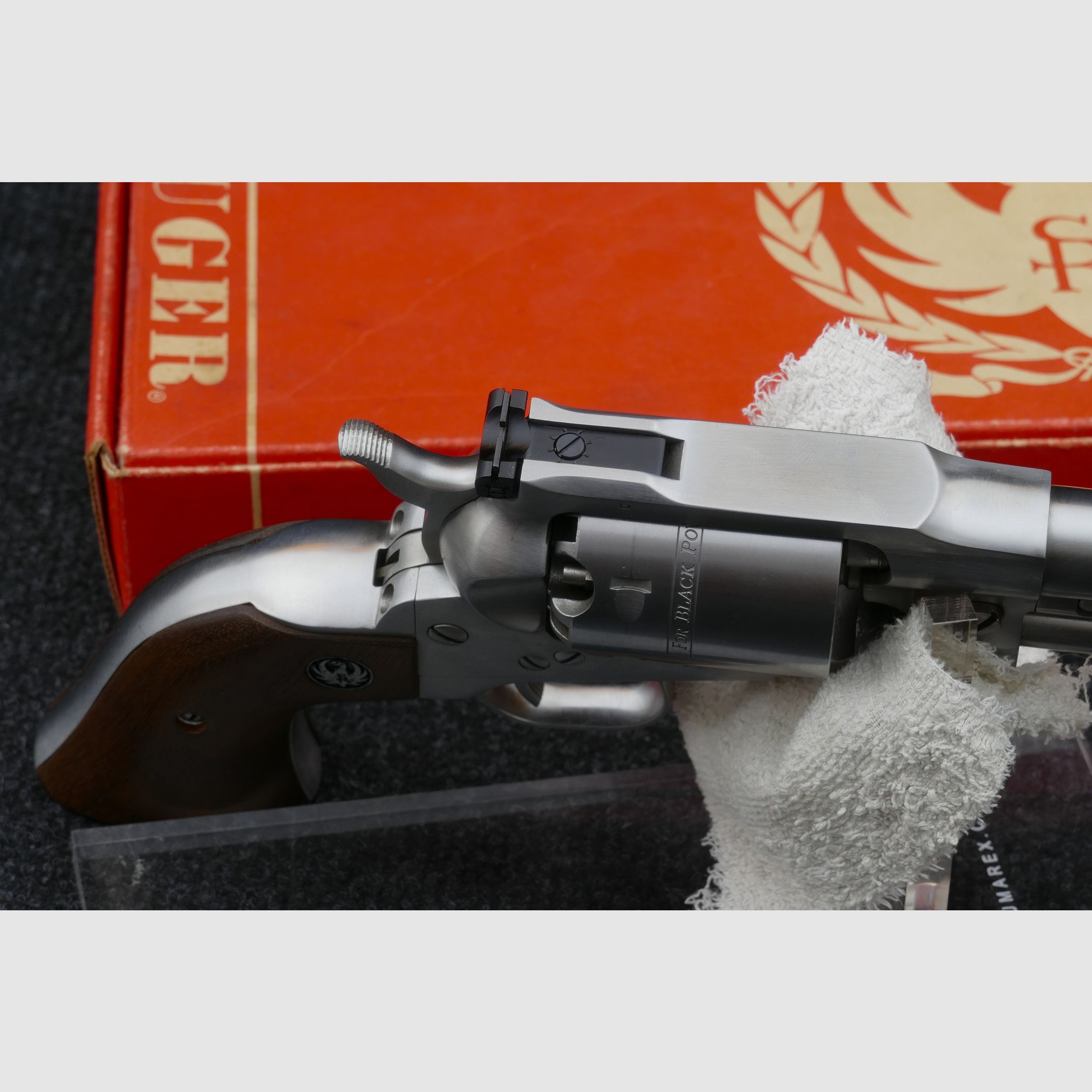 Ruger Old Army Stainless – First Year 1975 – .44 Black Powder – 7½ Zoll – frühe Seriennummer – OVP, Bild 6 von 19