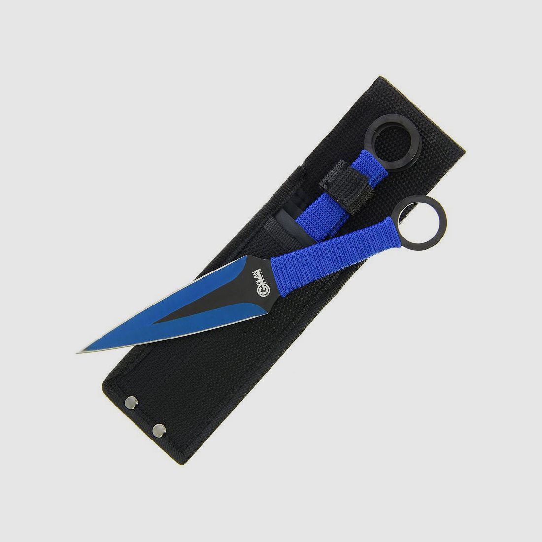 Set de couteaux de lancer Kunai 3 pièces bleu