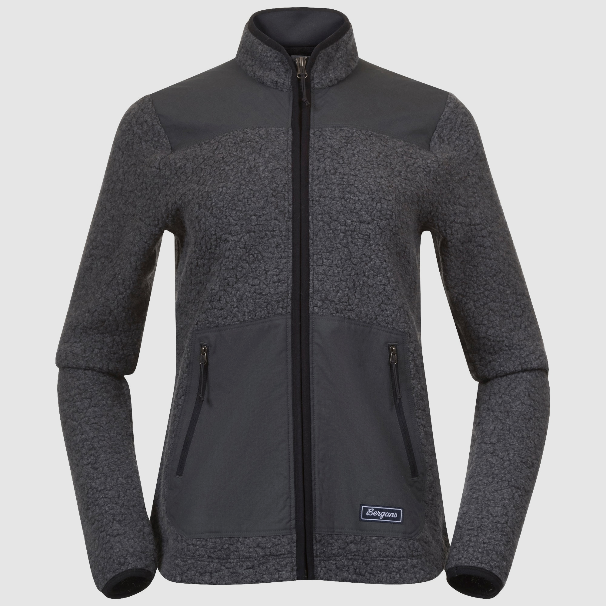 Bergans Nordmarka ReWool Pile Midlayer Jacket Dames Effen Donkergrijs/Donker Schaduwgrijs XL