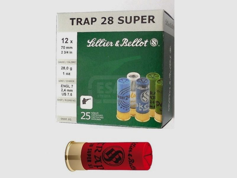 S&B Shotgun Ammunition 12/70 24.00g 2.25mm Trap Super
