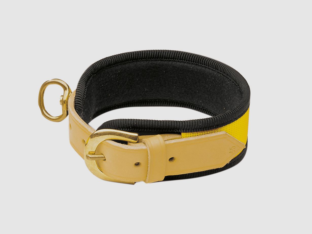 AKAH Schweißhalsung Spezial neongelb aus Fahlleder