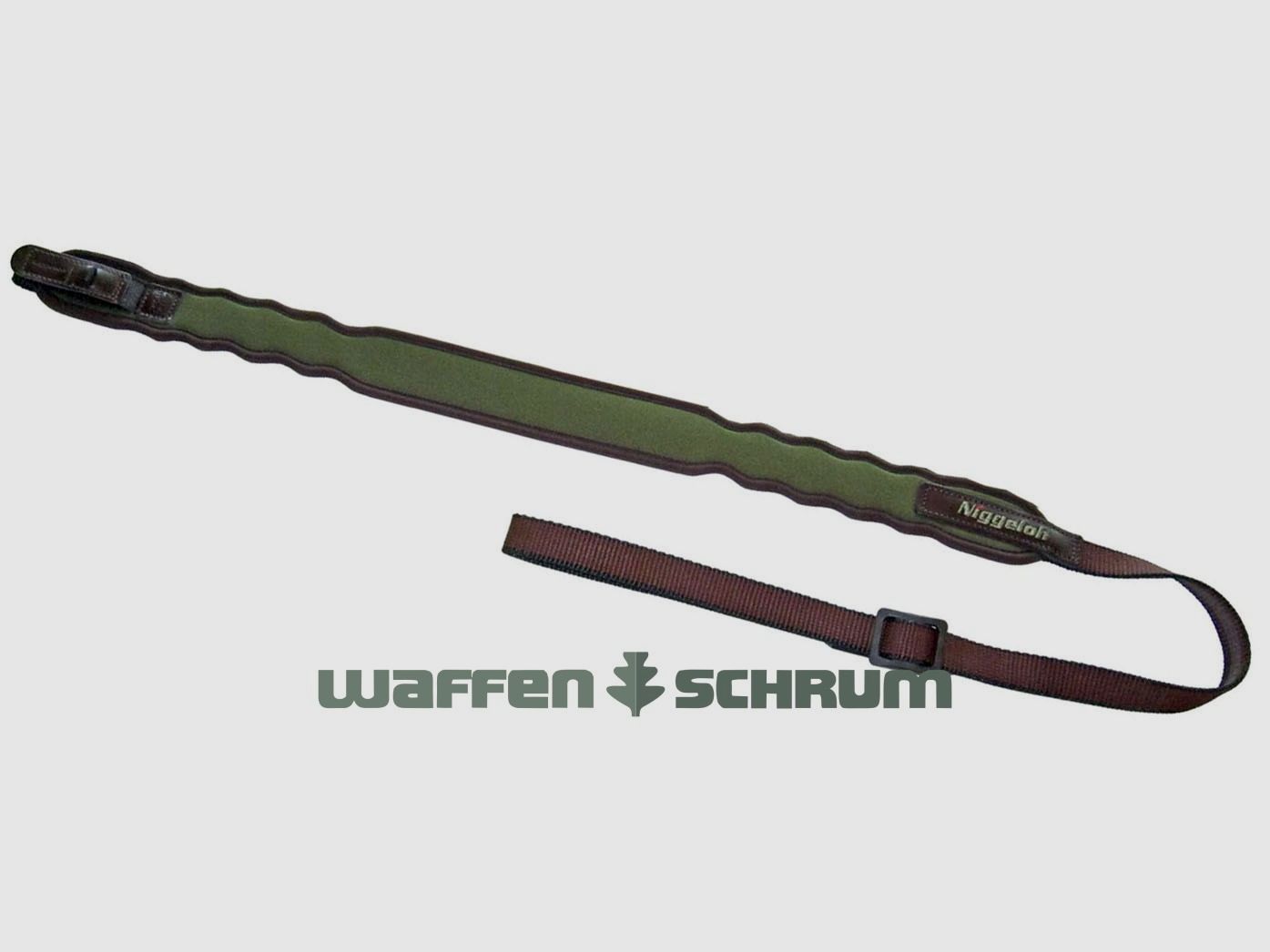 Correa para rifle Niggeloh para escopeta de neopreno - verde con liberación rápida