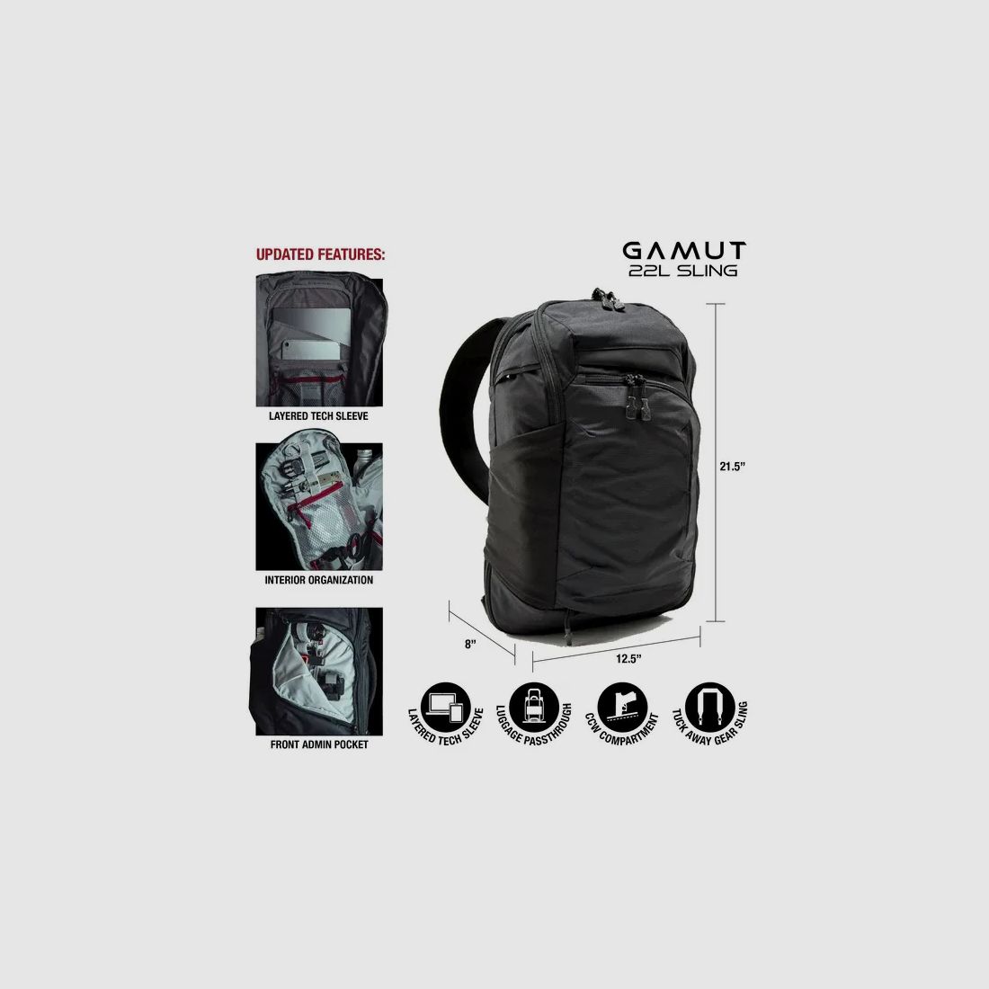 Gamut 22L Sling (Schwarz) - Vertx, Bild 3 von 10