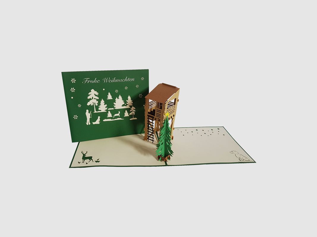 Weihnachtsedition Pop-Up Karte "Hochsitz"